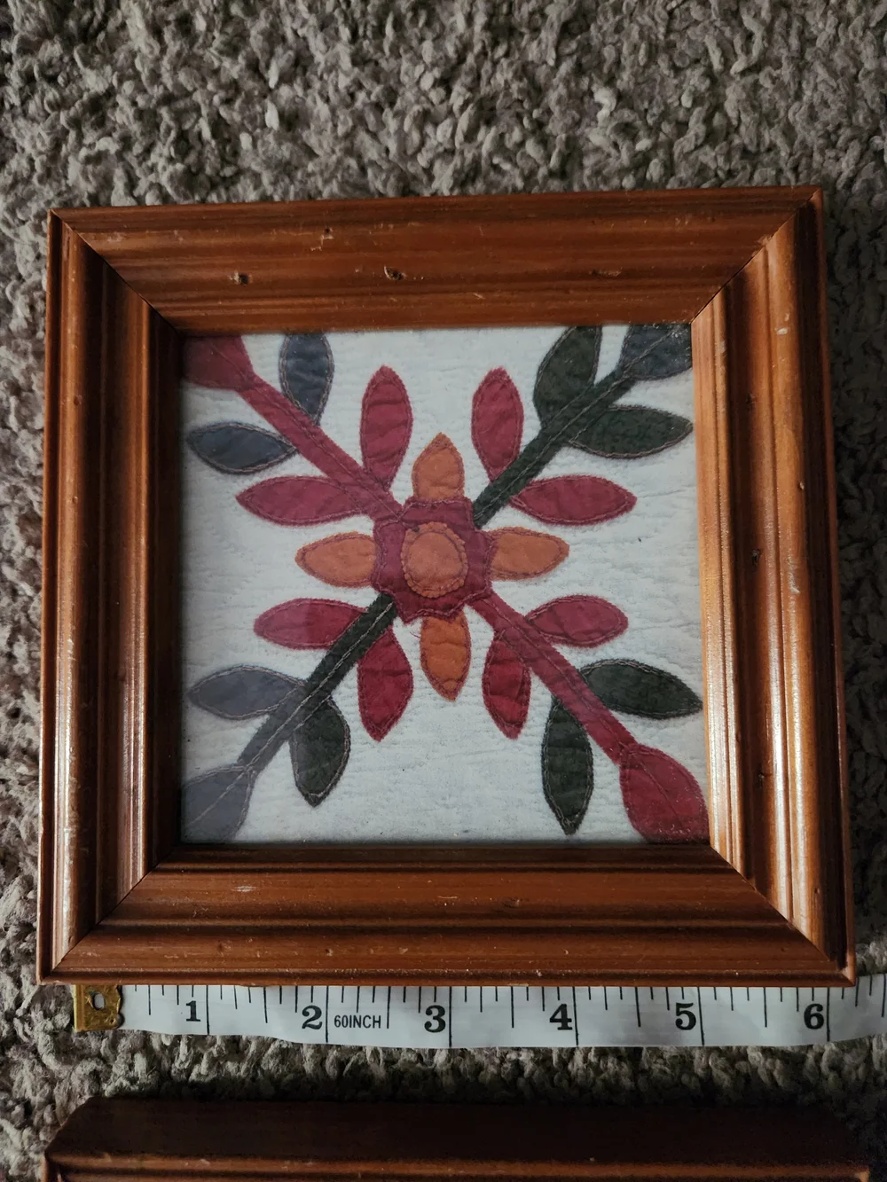 Three-Piece Floral Quilt Framed Wall Art Set